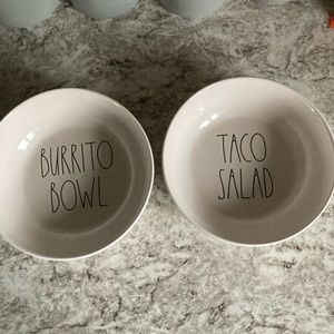 Rae dunn burrito and taco salad bowl set